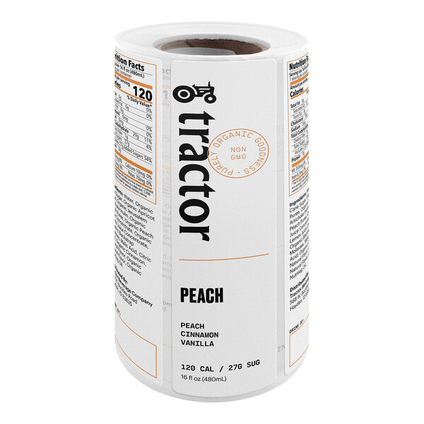 Tractor Peach 16 oz. Bottle Label - 200/Roll