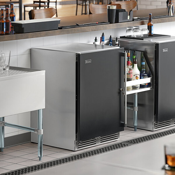 Perlick HC24RSBSSTK 24" Black Single Door Undercounter Refrigerator