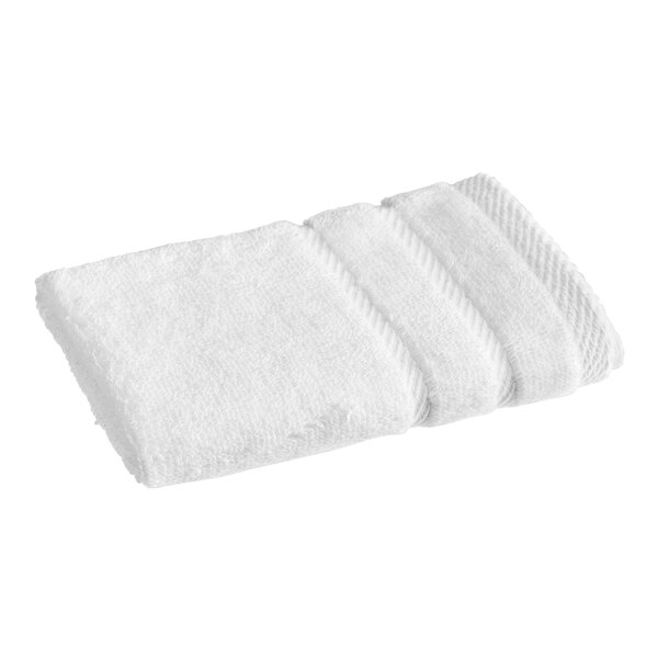 A close-up of a white Naked Terry washcloth.