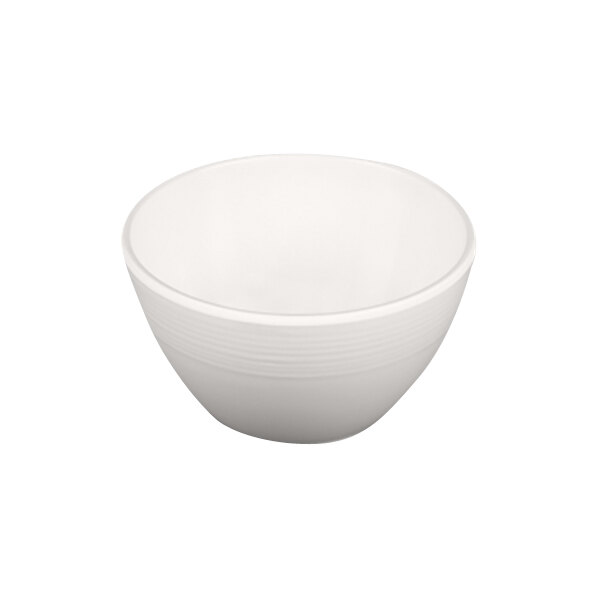 An Elite Global Solutions Maya cream melamine bowl with a white background.