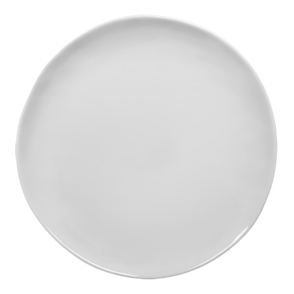 An Elite Global Solutions Maya cream melamine plate with a small rim.