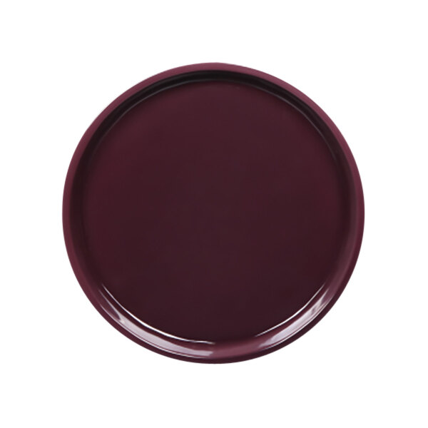A dark purple Elite Global Solutions Maya melamine plate with a white background.