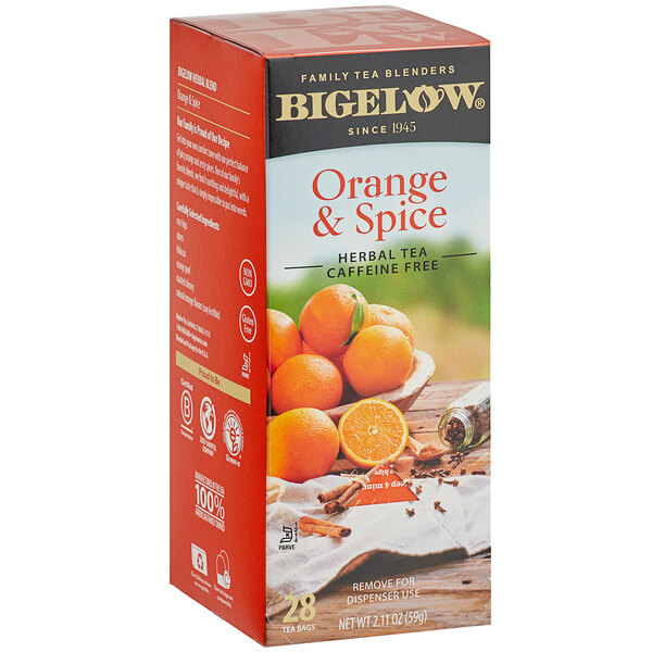 Bigelow Orange & Spice Herbal Tea Bags 28/Box