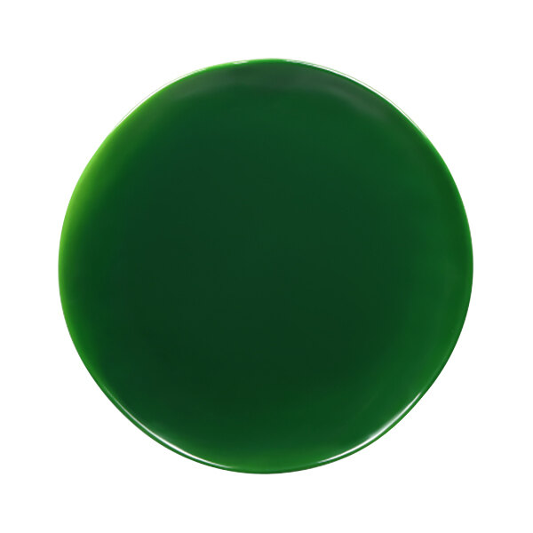 A green Elite Global Solutions melamine plate with a reactive glaze.