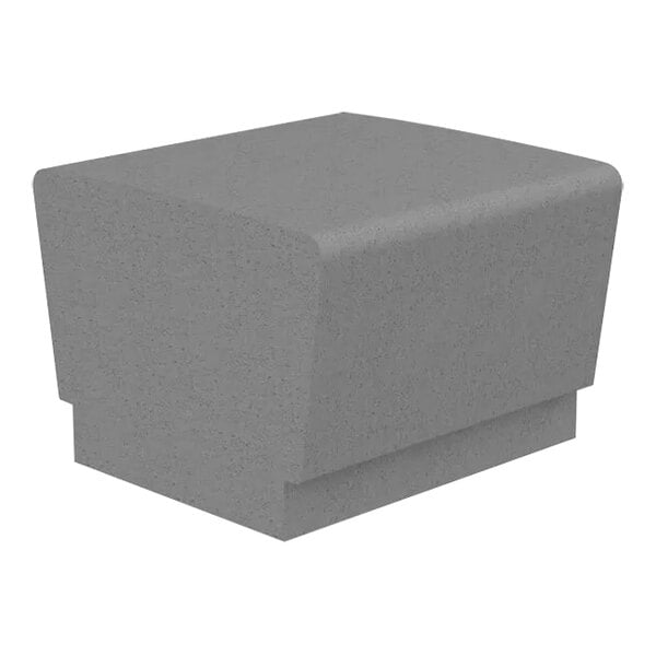 A grey rectangular Wausau Tile concrete bench.