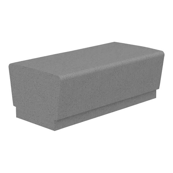 A gray rectangular Wausau Tile concrete bench.