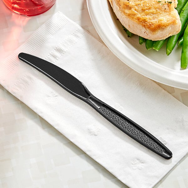Choice Black Extra Heavy Weight Plastic Knife - 1000/Case