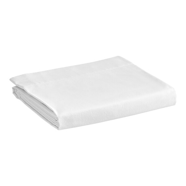A folded 1888 Mills Naked T-300 white flat sheet on a white background.