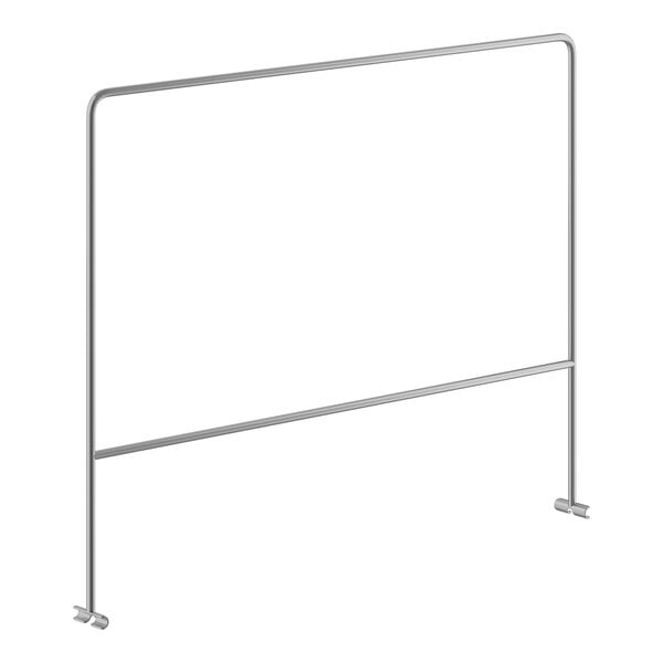 A metal frame with a white background.