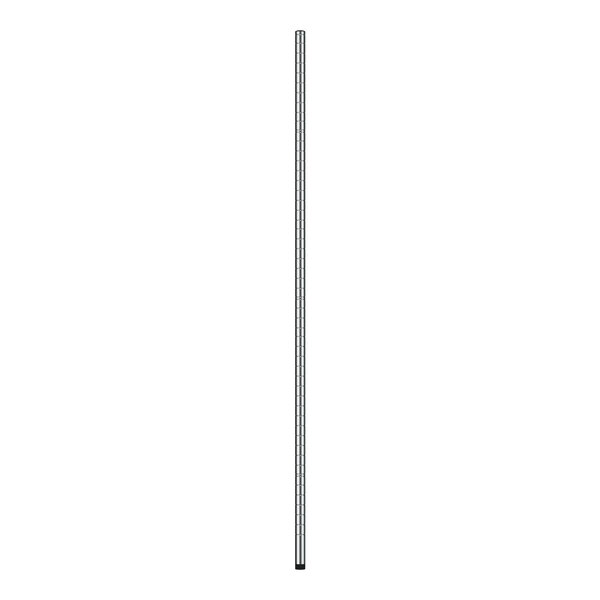 A long thin metal pole with black lines.