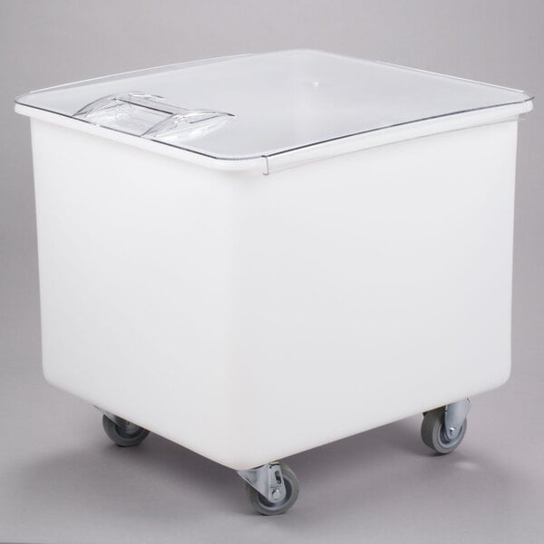 Cambro IB32148 32 Gallon / 510 Cup White Flat Top Mobile Ingredient Storage Bin with Sliding Lid 1043360