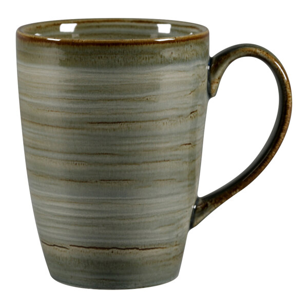 A RAK Porcelain Peridot mug with a brown handle.