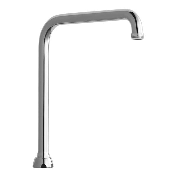 A silver Chicago Faucets 8" Rigid / Swing High Arch Spout.