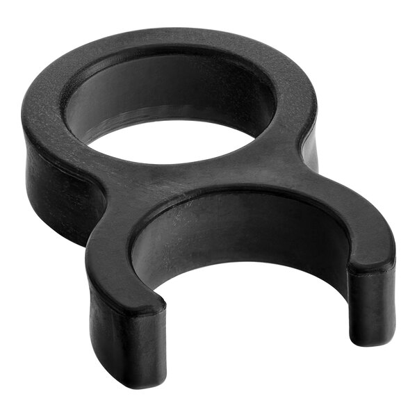 A black plastic ring with two holes for a Lavex closed-lid lobby dustpan.