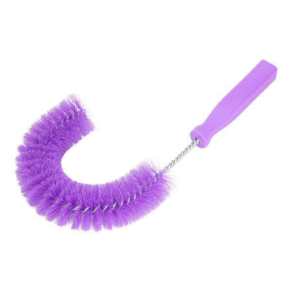 A Carlisle Sparta purple bottle cleaning brush with a handle.
