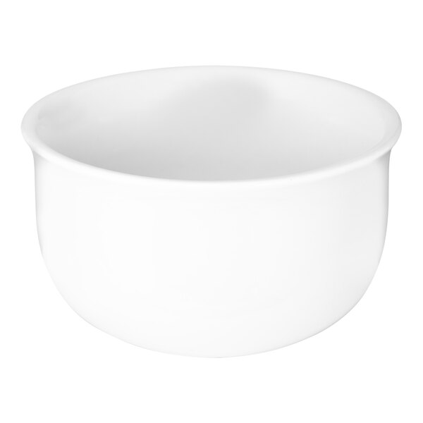 A Dinex bright white china fruit bowl.
