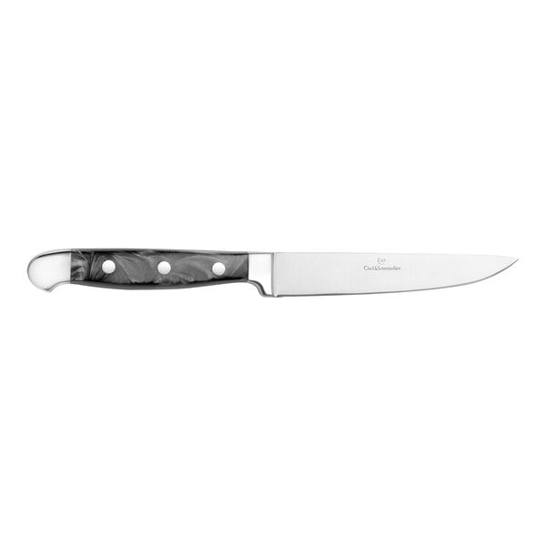 A Chef & Sommelier stainless steel knife with a black handle.