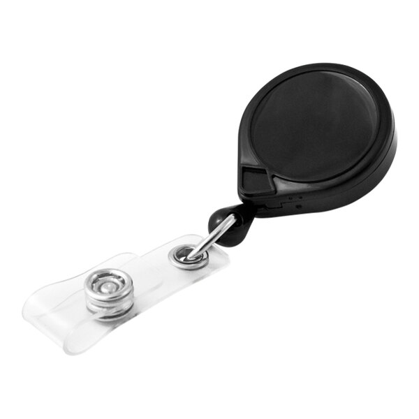 KEYBAK MiniBAK Black ID Badge Holder with Swivel Bulldog Belt Clip