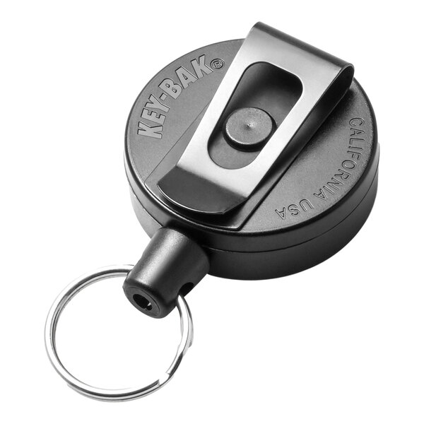 KEYBAK Mid6 StandardDuty Black Keychain with Swivel Belt Clip, Split