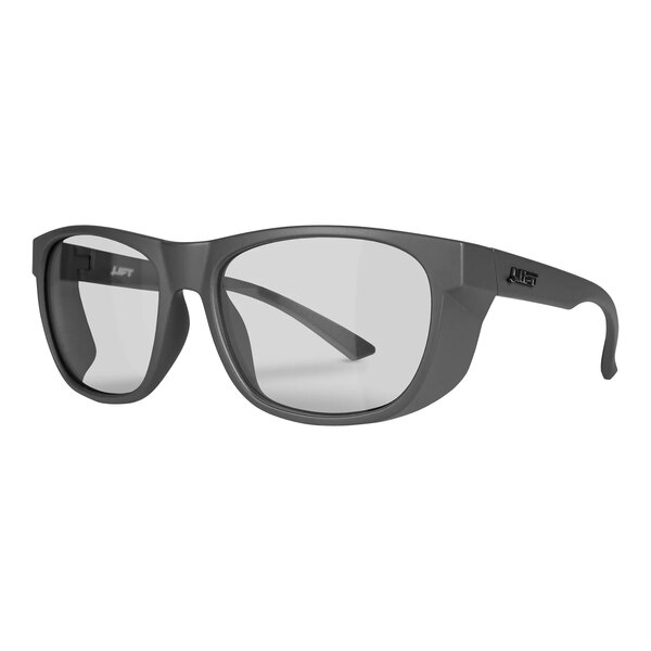 Lift Safety Tracker Safety Glasses with matte gray frames and clear lenses.