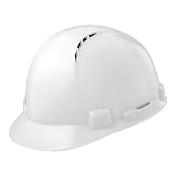 A white Lift Safety hard hat with a hole in the middle.