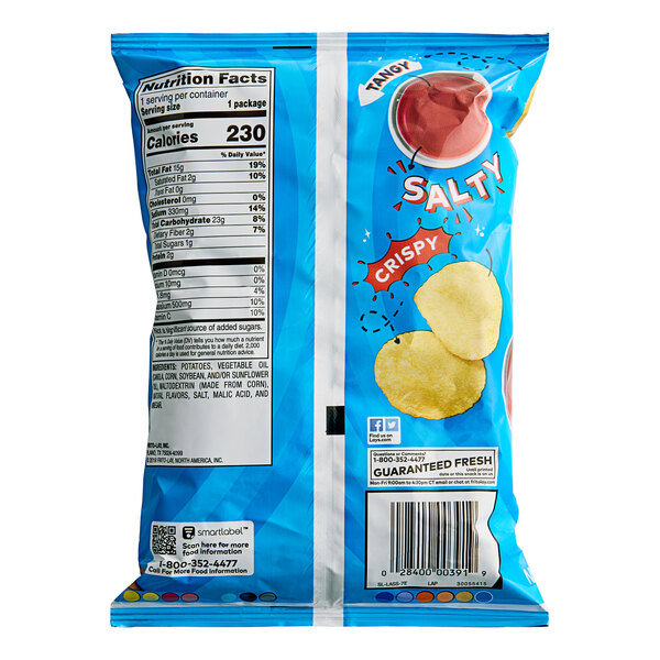 Lay's Salt &amp; Vinegar Potato Chips 1.5 oz. - 64/Case
