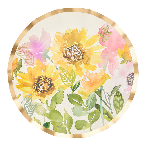 Sophistiplate 10 1/2" Sunflower Wavy Paper Dinner Plate 96/Case