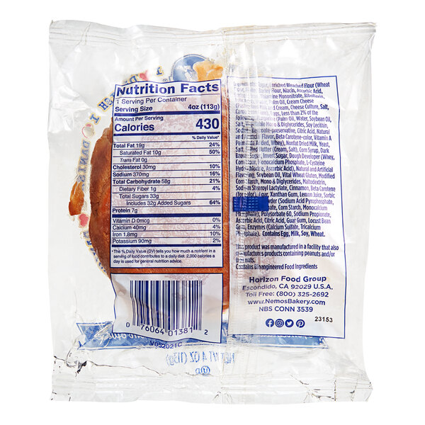 NeMo's Bakery Individually Wrapped Round Cheese Danish 4 oz. 12/Case