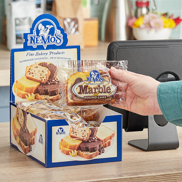 NeMo's Bakery Individually Wrapped Marble Pound Cake Slice 2 oz. 36/Case