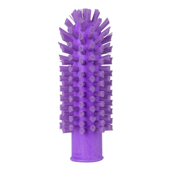 A close-up of a Carlisle Sparta purple pipe and valve brush with bristles.