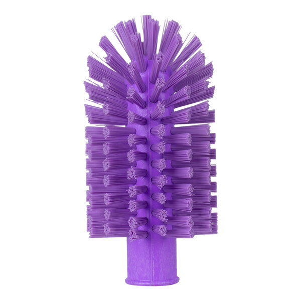A close-up of the bristles on a Carlisle Sparta purple pipe and valve brush.