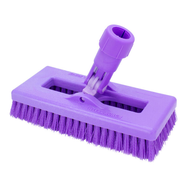 A purple brush with a handle.