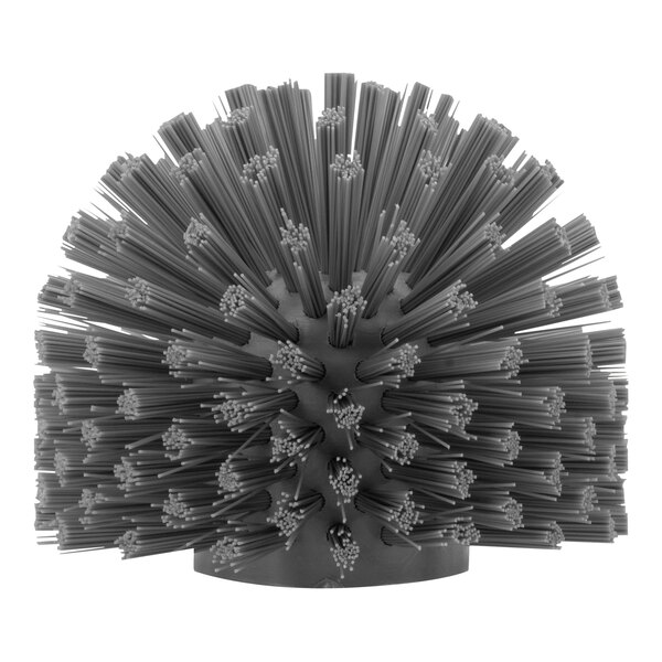 A Carlisle Sparta gray and black brush with many bristles.