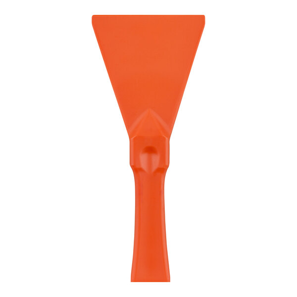 A Carlisle orange plastic handheld scraper.