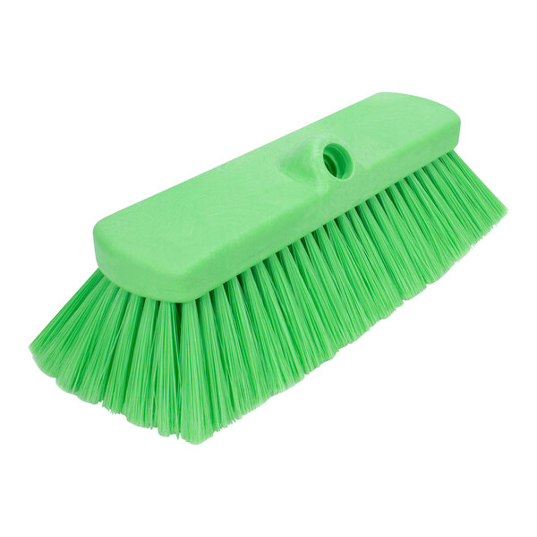 A green Carlisle Sparta vehicle and wall cleaning brush with long bristles and a handle.