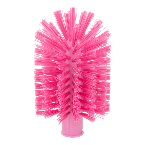 A close-up of the bristles on a pink Carlisle Sparta Pipe and Valve Brush.