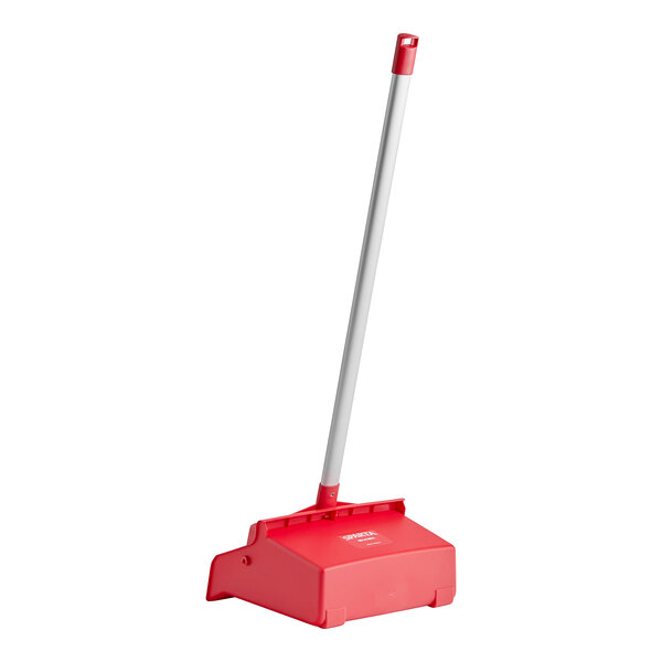 Carlisle Sparta 361410EC05 12" Red Upright Dustpan with 30" Aluminum Handle