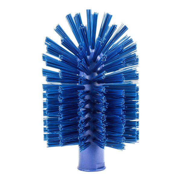 A close-up of a Carlisle blue brush with long bristles.