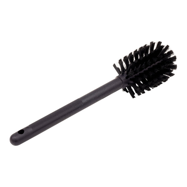 A Carlisle black bottle cleaning brush with a handle.
