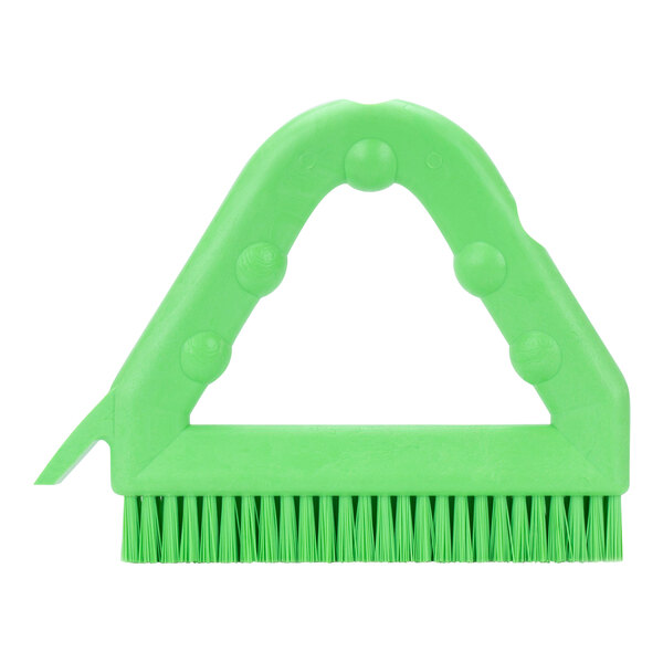 A green Carlisle Sparta Spectrum grout brush with a handle and bristles.