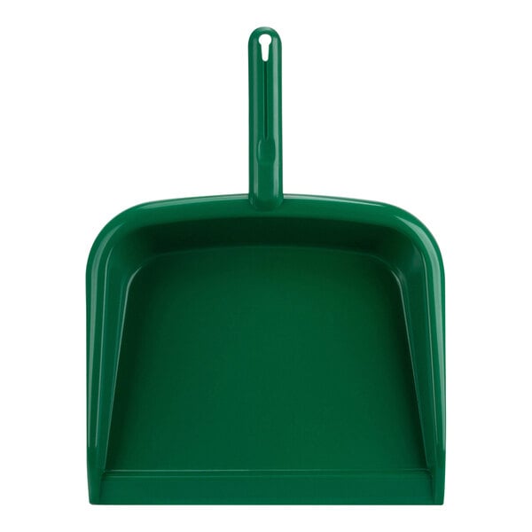 A green Carlisle Sparta handheld dustpan with a handle.