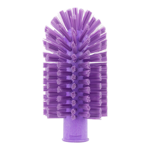 A Carlisle Sparta purple pipe and valve brush with bristles and a handle.