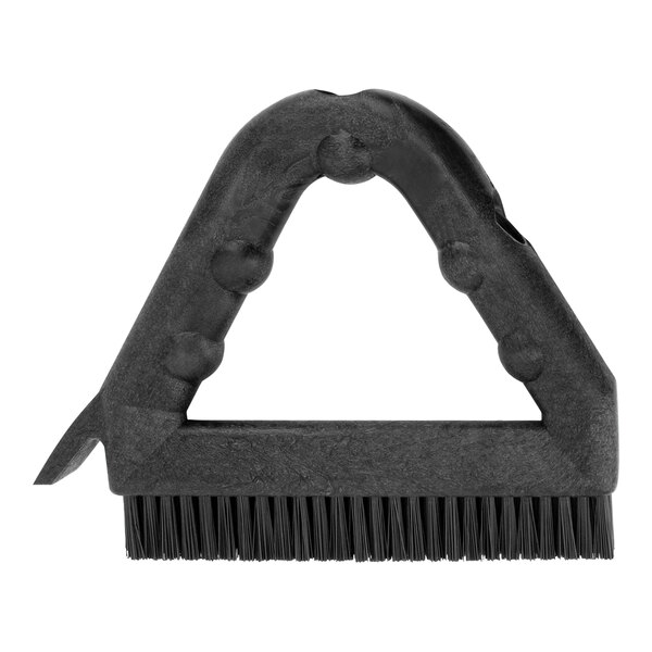 A black plastic Carlisle Sparta Spectrum grout brush with a handle and bristles.