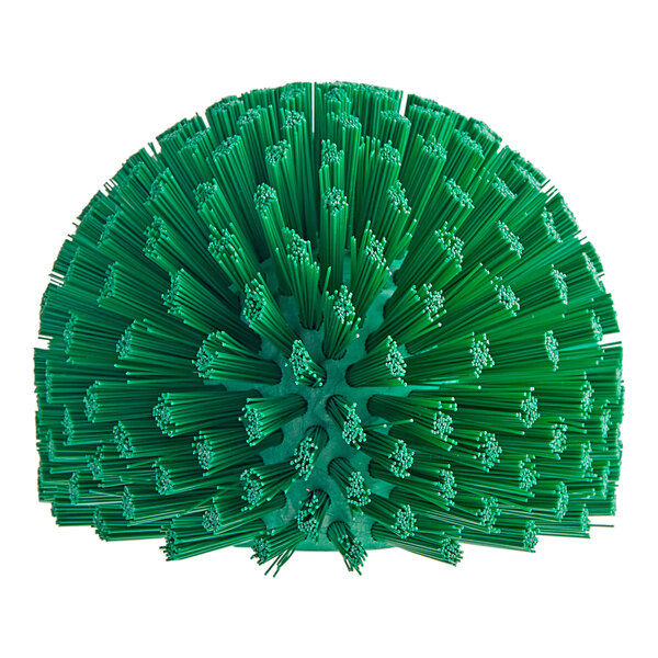 A green round Carlisle brush with long bristles.
