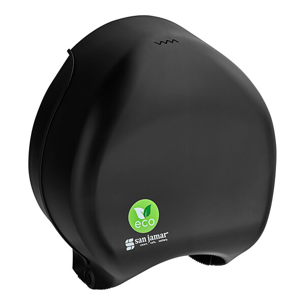 San Jamar EcoLogic R2000REBK Black Single Roll Jumbo Toilet Tissue