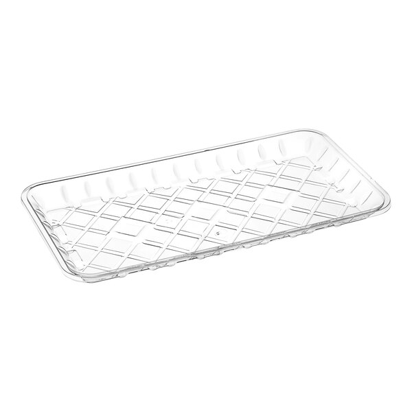 CKF 86612 (25S) 14 7/8" x 8 1/16" x 1" Clear PET Plastic Meat Tray