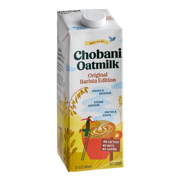 A carton of Chobani Barista Edition Original Oat Milk.