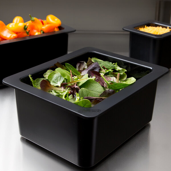 Cambro 26CF110 ColdFest 1/2 Size Black ABS Plastic Food Pan - 6