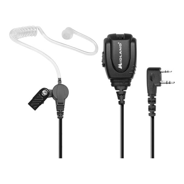 A Midland BizTalk MA2 concealed headset with a microphone and earphone on a cord.