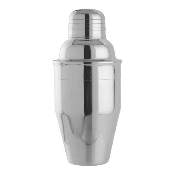 A Franmara stainless steel Cobbler Cocktail Shaker with a lid.